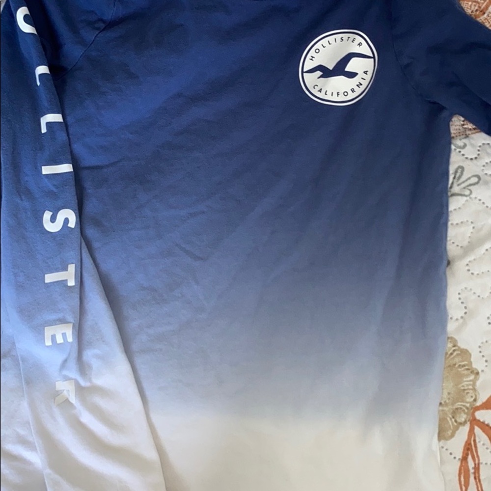 blue to white ombré long sleeve